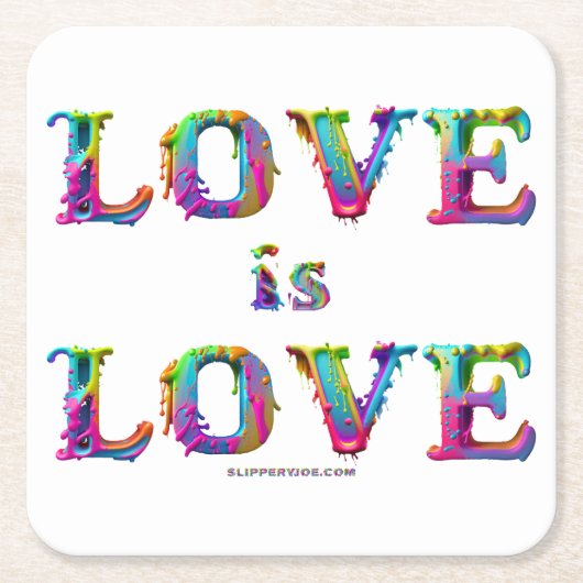 SlipperyJoe Liebe ist Liebe tropfend schmelzend dy Rechteckiger Pappuntersetzer (Vorderseite)