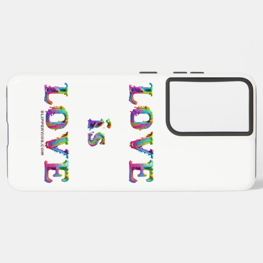 SlipperyJoe Liebe ist Liebe tropfend schmelzend dy Samsung Galaxy Hülle (Linke Seite)