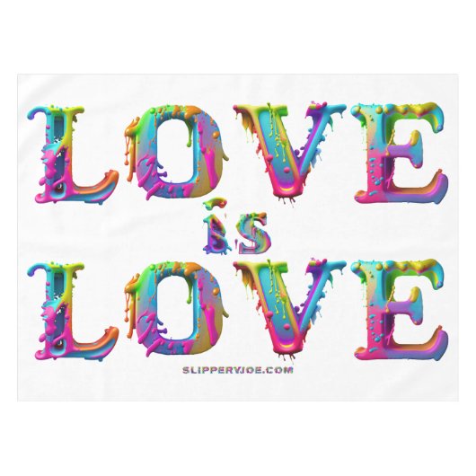 SlipperyJoe Liebe ist Liebe tropfend schmelzend dy Tischdecke (Vorderseite (Horizontal))