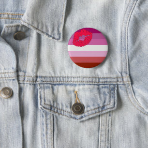 SlipperyJoe Lippenstift lesbische Pride-Flagge fem Button
