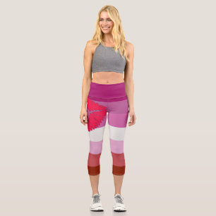 SlipperyJoe Lippenstift lesbische Pride-Flagge fem Capri Leggings