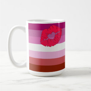 SlipperyJoe Lippenstift lesbische Pride-Flagge fem Kaffeetasse