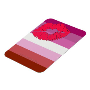 SlipperyJoe Lippenstift lesbische Pride-Flagge fem Magnet