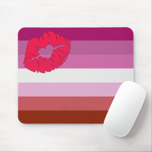 SlipperyJoe Lippenstift lesbische Pride-Flagge fem Mousepad
