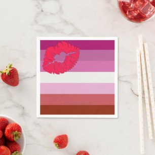 SlipperyJoe Lippenstift lesbische Pride-Flagge fem Serviette