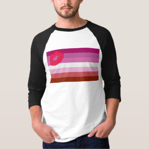 SlipperyJoe Lippenstift lesbische Pride-Flagge fem T-Shirt