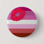 SlipperyJoe Lippenstift Lesbische Strichflagge Fem Button (Vorderseite)