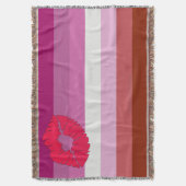 SlipperyJoe Lippenstift Lesbische Strichflagge Fem Decke (Vorderseite Vertikal)