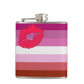 SlipperyJoe Lippenstift Lesbische Strichflagge Fem Flachmann (Vorderseite)