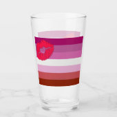 SlipperyJoe Lippenstift Lesbische Strichflagge Fem Glas (Vorderseite)