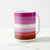SlipperyJoe Lippenstift Lesbische Strichflagge Fem Kaffeetasse (VorderseiteRechts)