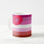 SlipperyJoe Lippenstift Lesbische Strichflagge Fem Kaffeetasse (Vorderseite Links)