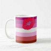 SlipperyJoe Lippenstift Lesbische Strichflagge Fem Kaffeetasse (Links)