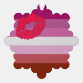 SlipperyJoe Lippenstift Lesbische Strichflagge Fem Ornament Karte (Rückseite)