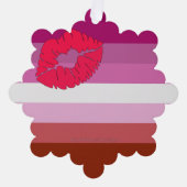 SlipperyJoe Lippenstift Lesbische Strichflagge Fem Ornament Karte (Vorderseite)