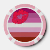 SlipperyJoe Lippenstift Lesbische Strichflagge Fem Pokerchips (Rückseite)