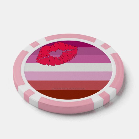 SlipperyJoe Lippenstift Lesbische Strichflagge Fem Pokerchips (Einzeln)