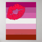 SlipperyJoe Lippenstift Lesbische Strichflagge Fem Poster (Vorne)