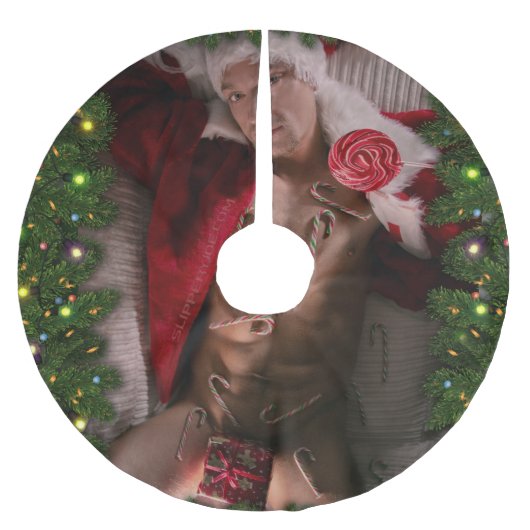 SlipperyJoe männliche Brustkorb Sechserpack Bauchs Polyester Weihnachtsbaumdecke (Vorderseite)