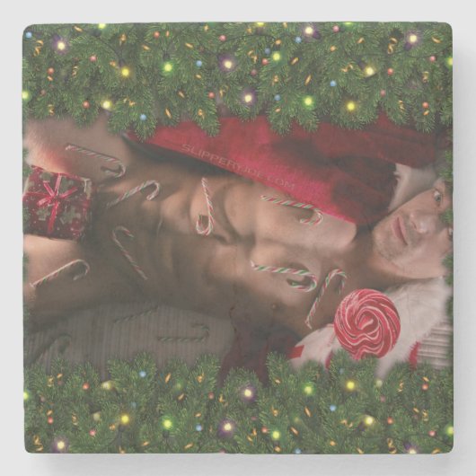 SlipperyJoe männliche Brustkorb Sechserpack Bauchs Steinuntersetzer (Vorderseite)