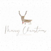 SlipperyJoe Merry Weihnachtsrentiere rote Nase ant Aufkleber (Vorderseite)