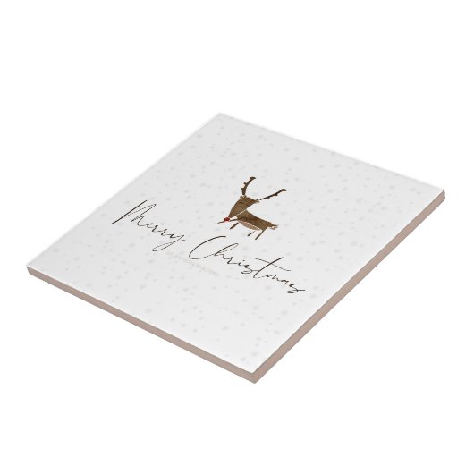 SlipperyJoe Merry Weihnachtsrentiere rote Nase ant Fliese (Seite)