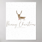 SlipperyJoe Merry Weihnachtsrentiere rote Nase ant Poster (Vorne)