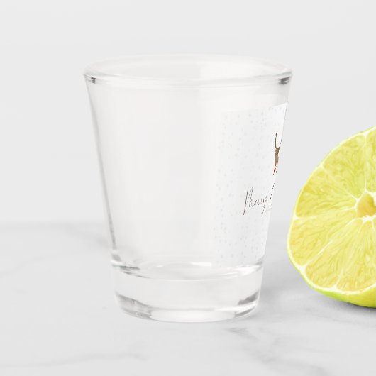 SlipperyJoe Merry Weihnachtsrentiere rote Nase ant Schnapsglas (Links)