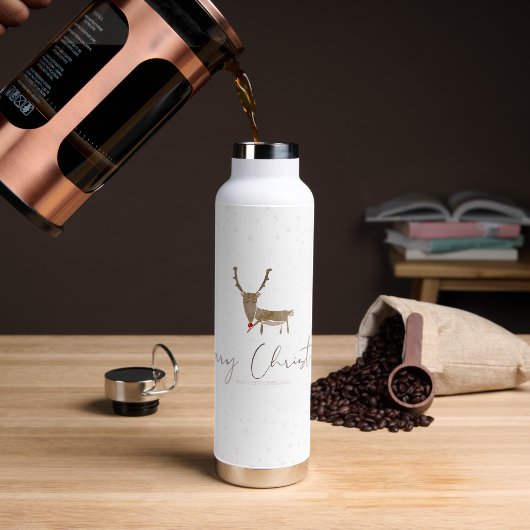 SlipperyJoe Merry Weihnachtsrentiere rote Nase ant Trinkflasche (Kaffee)