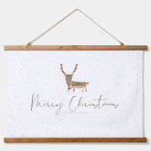 SlipperyJoe Merry Weihnachtsrentiere rote Nase ant Wandteppich Mit Holzrahmen (Vorne)