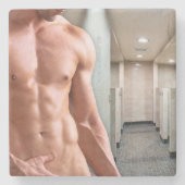 SlipperyJoe-Muschelmuskulatur-Armbanduhr Steinuntersetzer (Vorderseite)