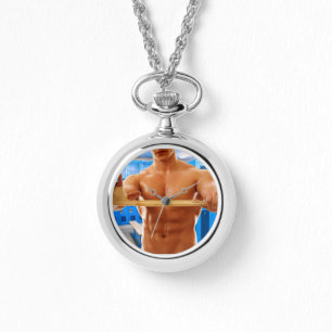 SlipperyJoe Musculus man abs locker Raum gekachelt Armbanduhr