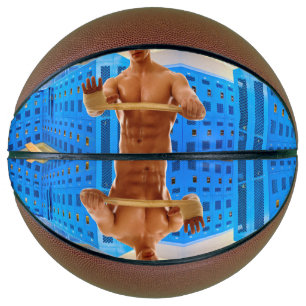 SlipperyJoe Musculus man abs locker Raum gekachelt Basketball