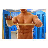 SlipperyJoe Musculus man abs locker Raum gekachelt Fotodruck (Vorne)