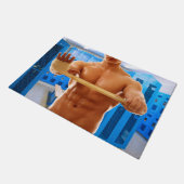 SlipperyJoe Musculus man abs locker Raum gekachelt Fußmatte (Schrägansicht)