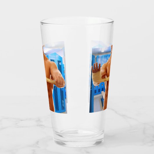 SlipperyJoe Musculus man abs locker Raum gekachelt Glas (Links)