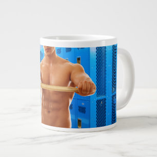 SlipperyJoe Musculus man abs locker Raum gekachelt Jumbo-Tasse
