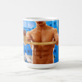 SlipperyJoe Musculus man abs locker Raum gekachelt Kaffeetasse (Mittel)