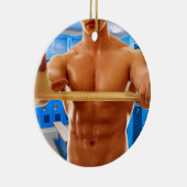 SlipperyJoe Musculus man abs locker Raum gekachelt Keramik Ornament (Rechts)