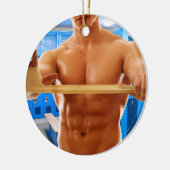 SlipperyJoe Musculus man abs locker Raum gekachelt Keramik Ornament (Links)