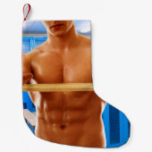 SlipperyJoe Musculus man abs locker Raum gekachelt Kleiner Weihnachtsstrumpf (Vorderseite)