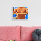 SlipperyJoe Musculus man abs locker Raum gekachelt Leinwanddruck (Insitu (Wohnzimmer))