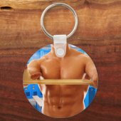 SlipperyJoe Musculus man abs locker Raum gekachelt Schlüsselanhänger (Vorderseite)