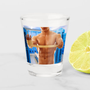SlipperyJoe Musculus man abs locker Raum gekachelt Schnapsglas