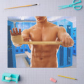 SlipperyJoe Musculus man abs locker Raum gekachelt Seidenpapier (Basteln)