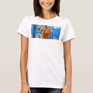 SlipperyJoe Musculus man abs locker Raum gekachelt T-Shirt