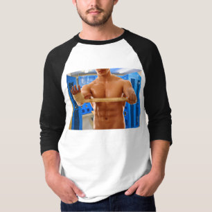 SlipperyJoe Musculus man abs locker Raum gekachelt T-Shirt