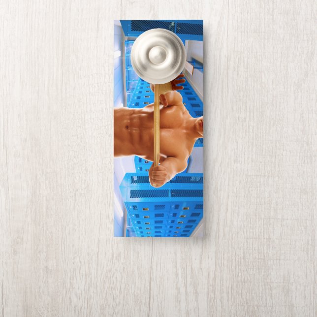 SlipperyJoe Musculus man abs locker Raum gekachelt Türanhänger (Auf Knauf)