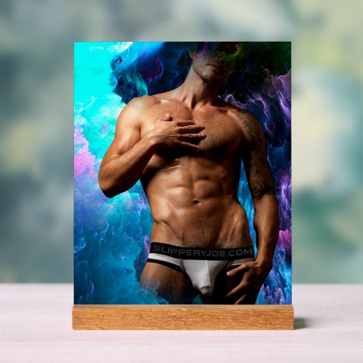SlipperyJoe Muskel-Unterhosen-Wulst lebhaft h Acrylschild (Neutral)