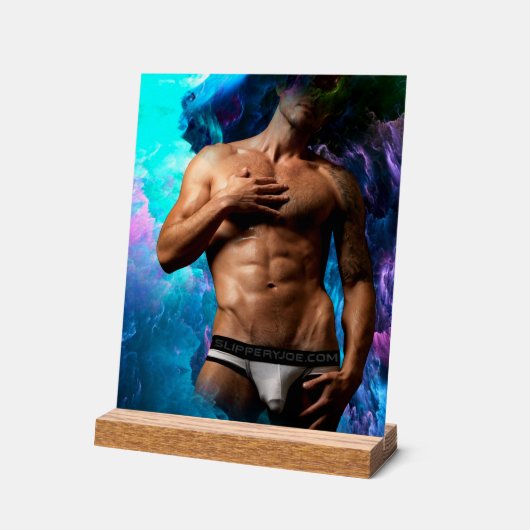 SlipperyJoe Muskel-Unterhosen-Wulst lebhaft h Acrylschild (Winkel)